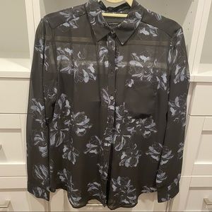 Ann Taylor Black Floral blouse